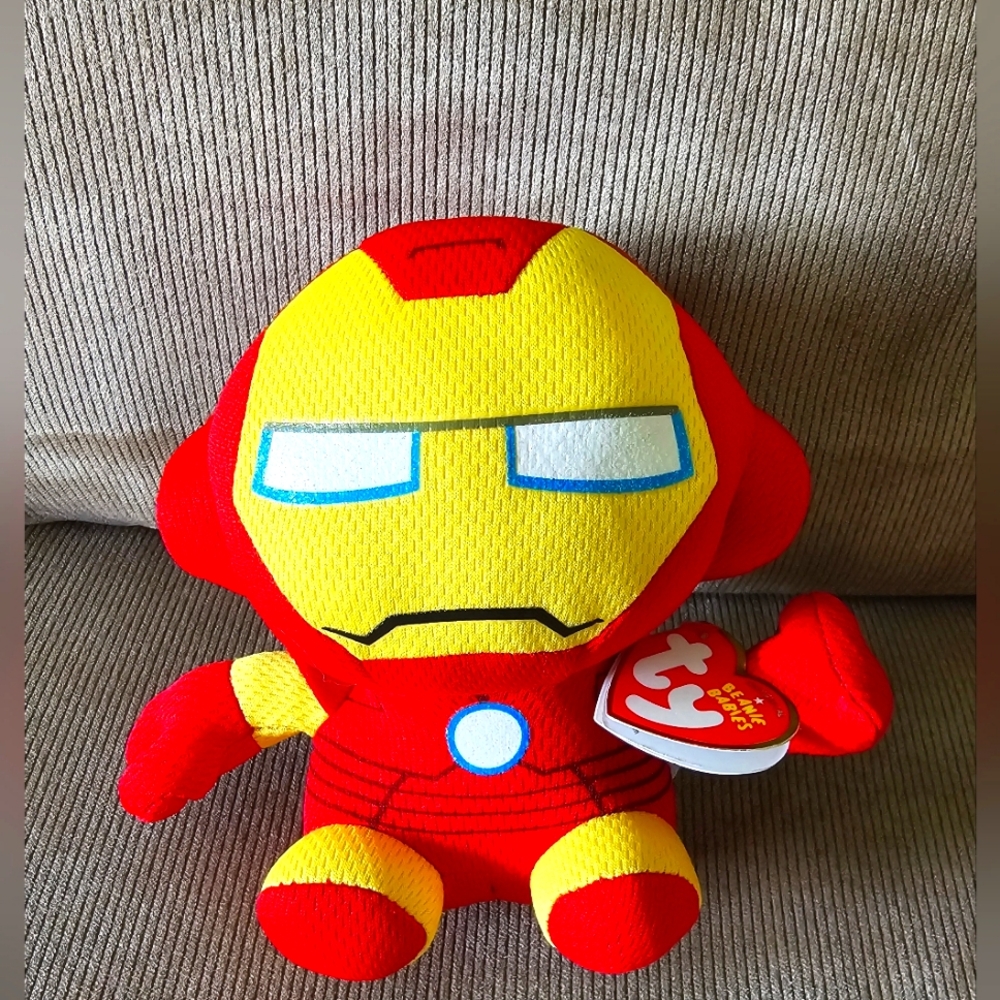 Marvel Iron Man Ty Beanie babies 2021 With tag 5.5 inches Plush toy